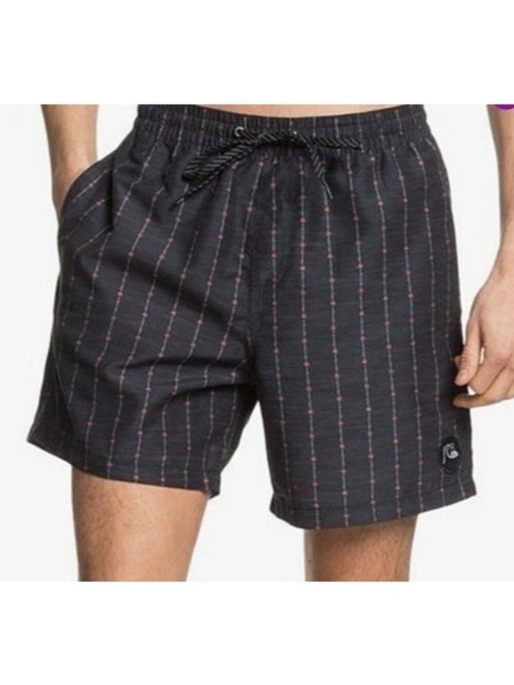 NWT Quiksilver Gray Stripe Micro Dose Board Shorts Baggies Swim Trunks Sz Large